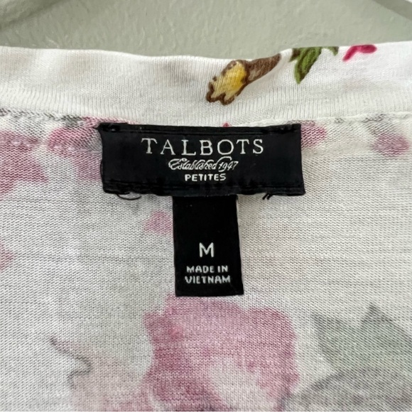 TALBOTS Floral Print Top Size Petite Medium - Picture 4 of 5